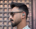 Oxidised German Silver Beaded Ear Cuff for Men & Women | Ethnic Jewelry