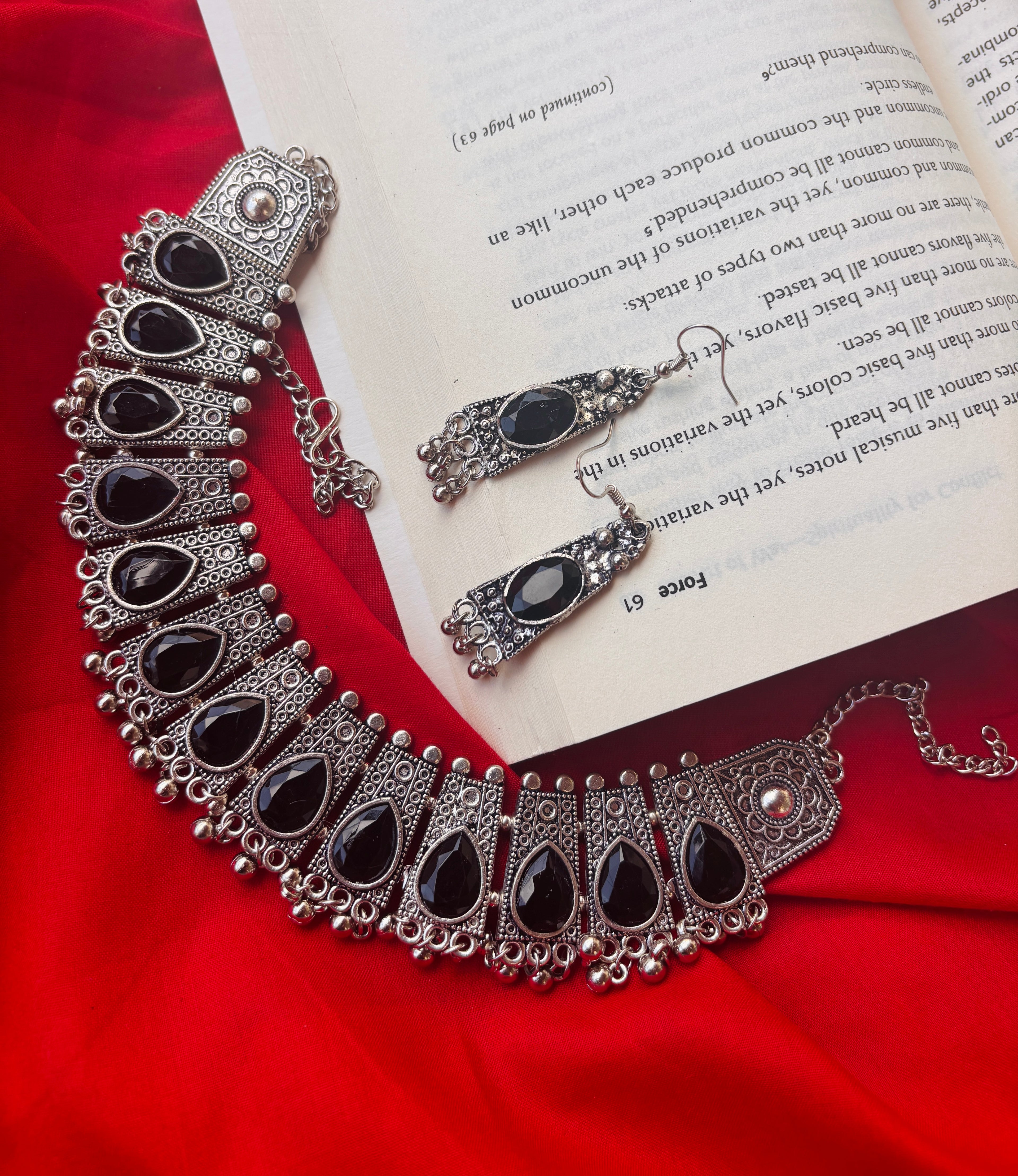 Oxidised Silver Jewelry Set for Women