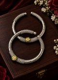 Men's Dual-Tone Kada Anklet | Adjustable Silver & Gold Tribal Anklet for men