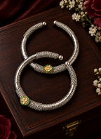 Men's Dual-Tone Kada Anklet | Adjustable Silver & Gold Tribal Anklet for men