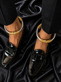 Men's Dual-Tone Kada Anklet | Adjustable Silver & Gold Tribal Anklet for men