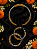 Aarunya Dual Tone Neckring & Hoop Earrings Set – Statement Ethnic Jewelry