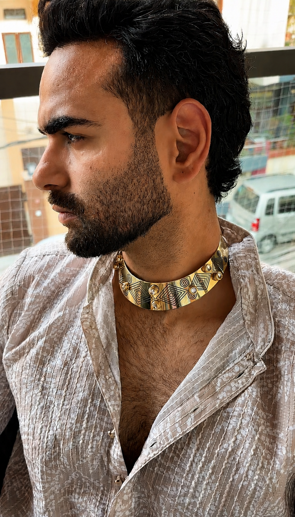Copper Neckring with Kundan Work | Traditional Jewelry