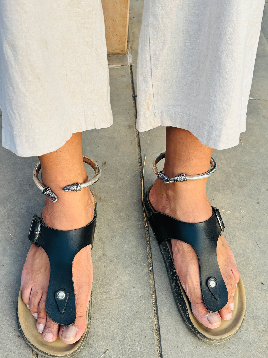 Oxidised Elephant Kada Anklet | German Silver Ethnic Jewelry
