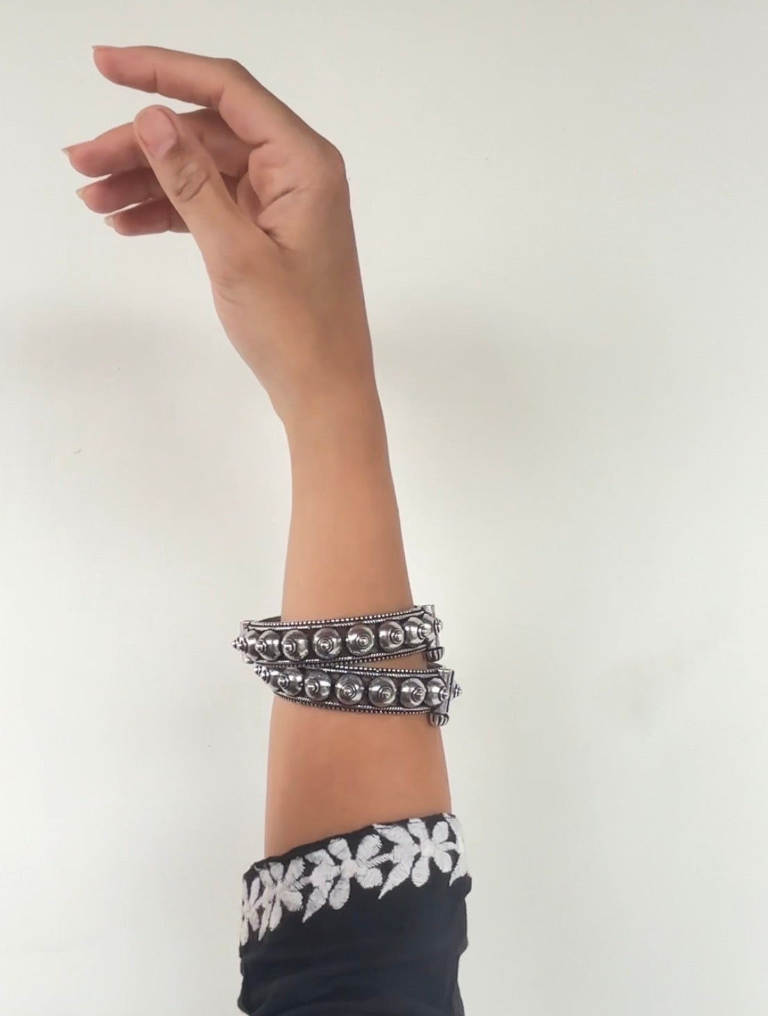Oxidized Silver Plated Traditional Antique Finish Bangles for Women and Girls