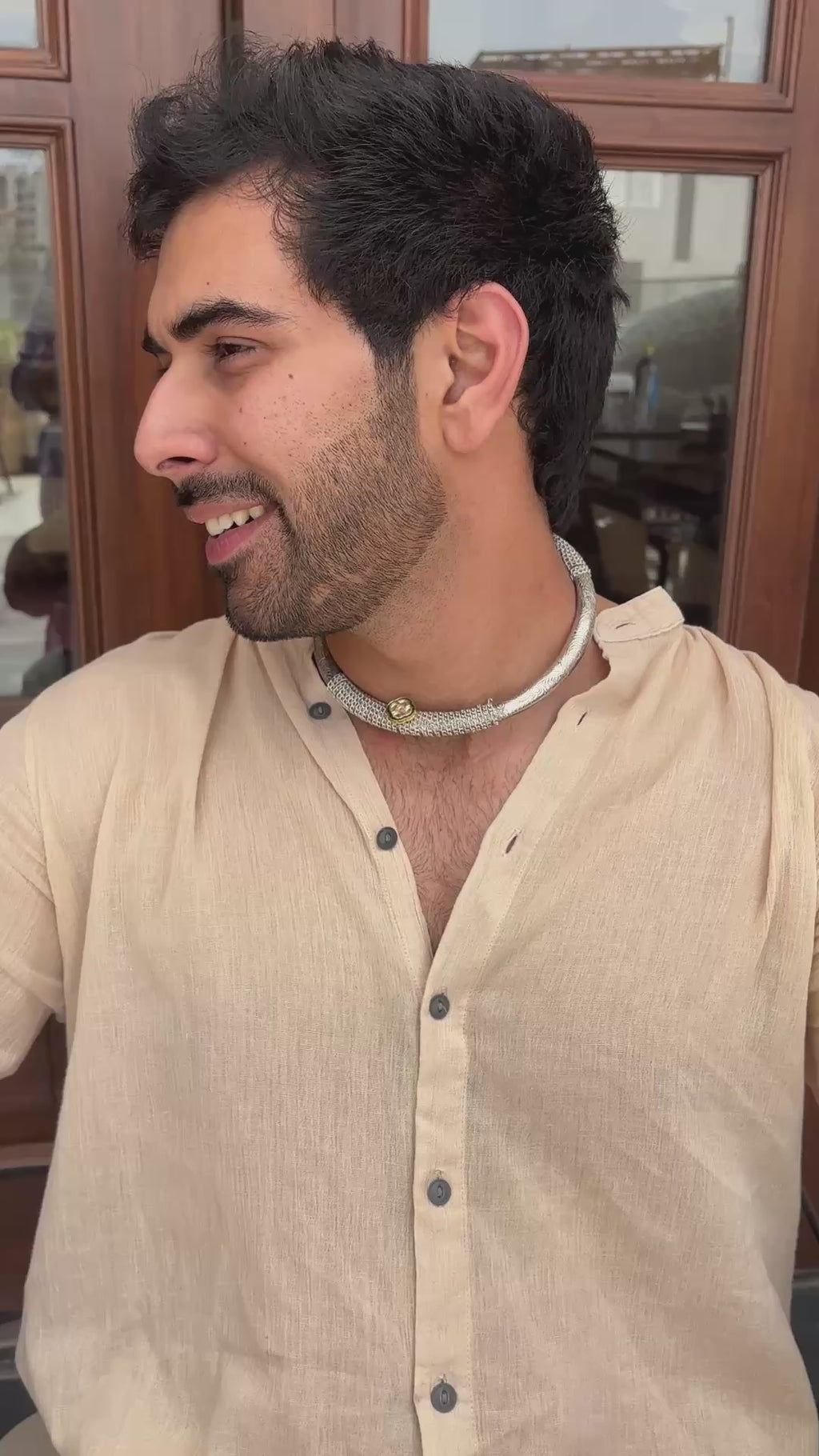 Kundan Hasli Neckring with Kada Anklet Combo | Ethnic German Silver Jewelry
